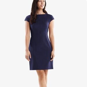 MM Lafleur The Ashley Navy Blue Cap Sleeve Sheath Dress in Deep Indigo - 12